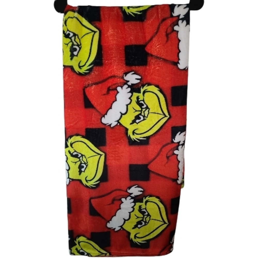 The Grinch Dr Seuss  Christmas holiday Throw Blanket 52x60 NEW